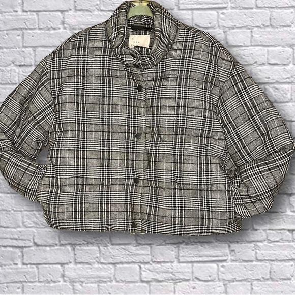 A New Day Plaid Button Down Puffer Coat - Picture 2 of 5